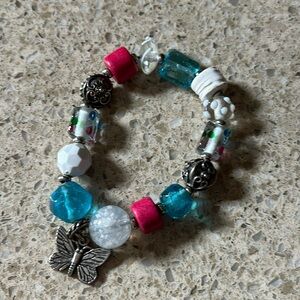 Beaded Pandora butterfly bracelet.